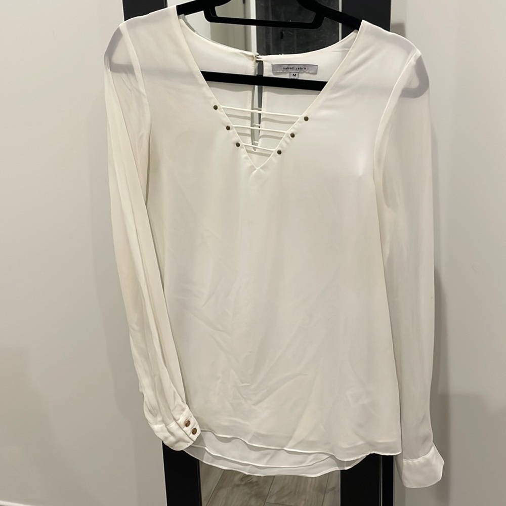 Long sleeve white top